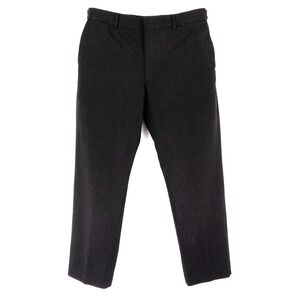 Express Design Dress Pants Mens Sz 35 WAIST Black Striped Producer Straight‎ Leg